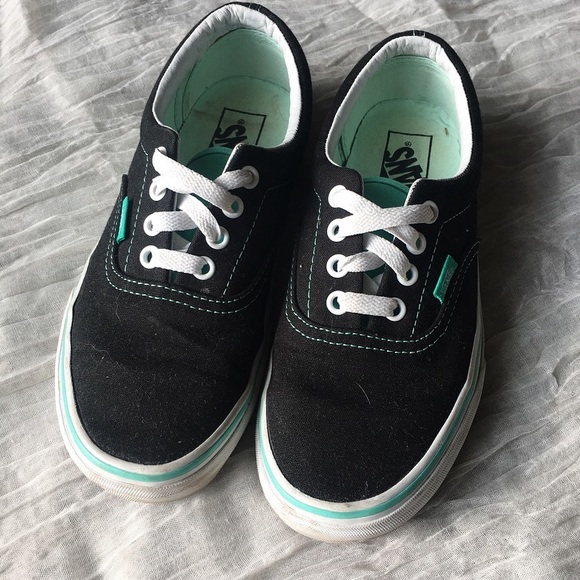 teal and black vans